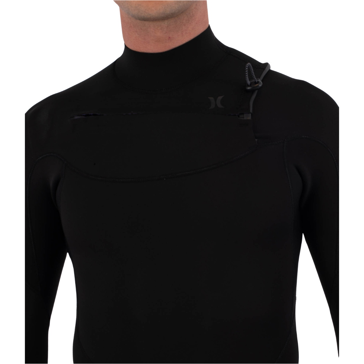 2026 Hurley Mens Air Bubblee Degrade 3/2mm Chest Zip Wetsuit MFSTL13312 - Black Bubble